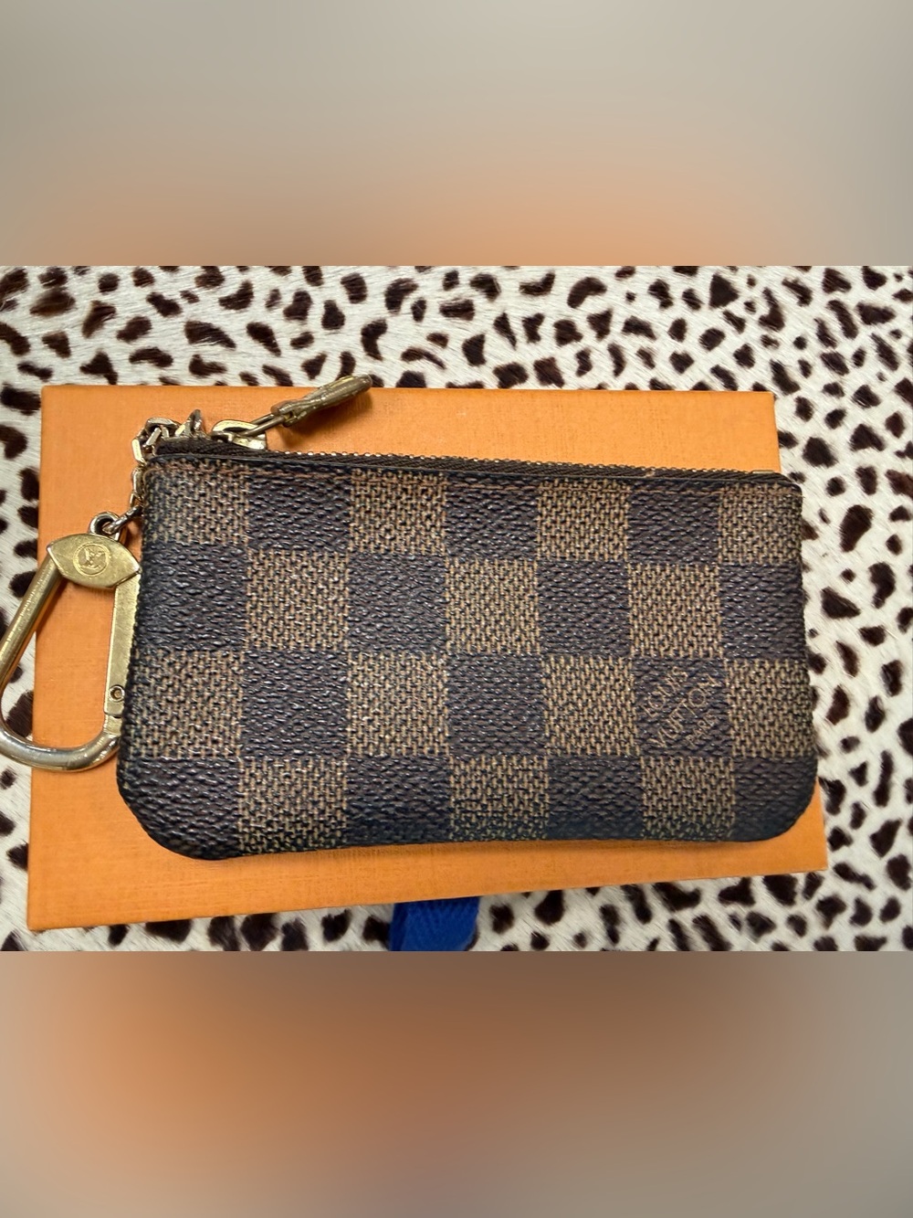 Louis Vuitton Brown Monogram Zip Coin Pouch key cles with